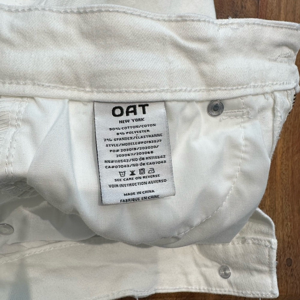 ☀️ OAT New York Stretch White Jeans with Raw Hem - Picture 14 of 16